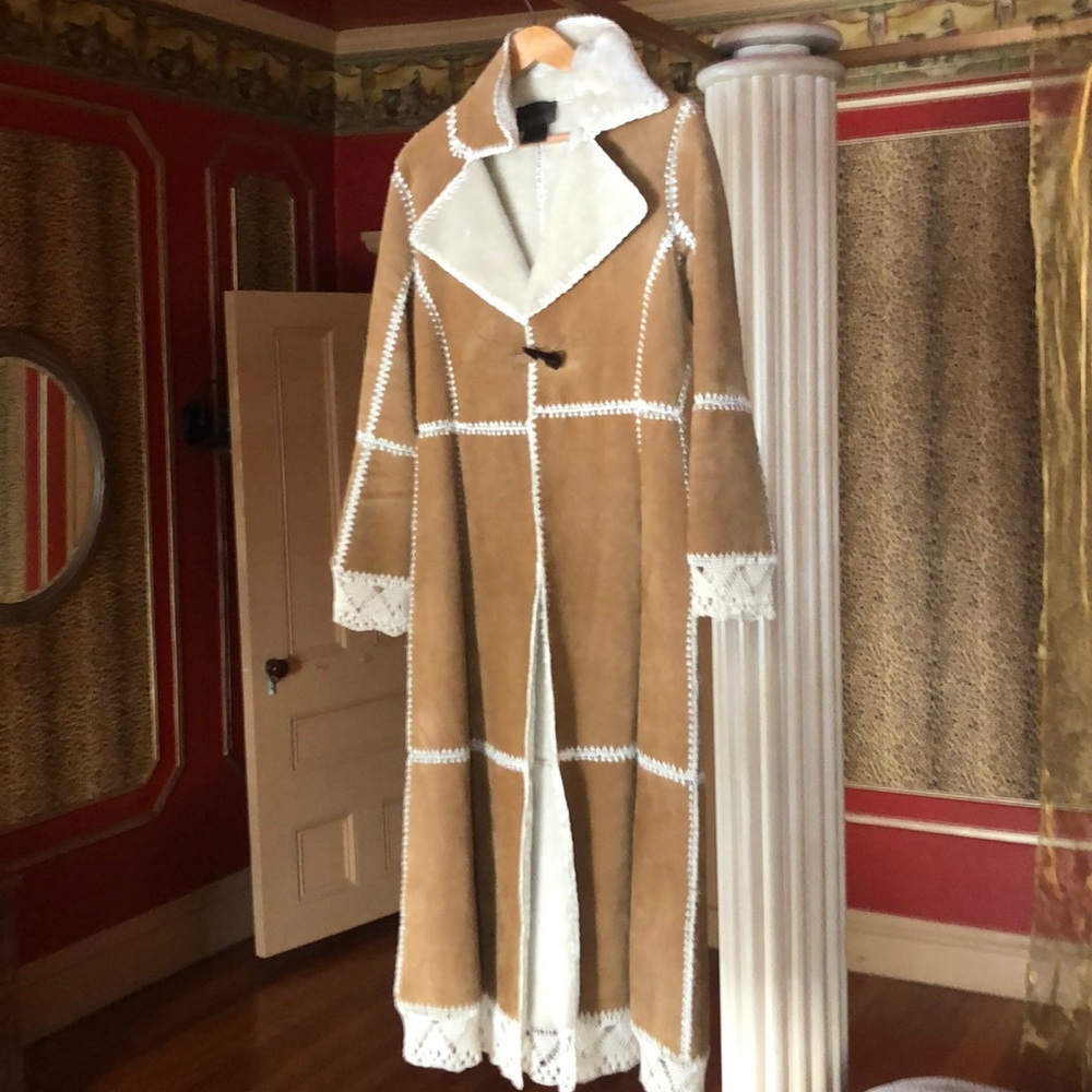 BRANDON THOMAS Full Length Leather Coat